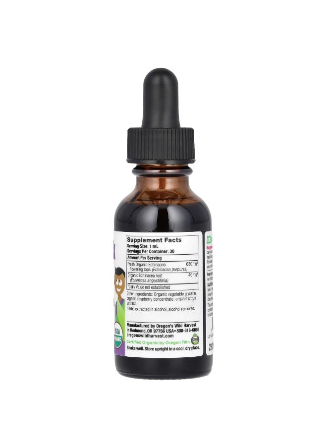 Oregon's Wild Harvest, Kids, Echinacea Extract, Alcohol-Free, Raspberry, 1 fl oz (30 ml)