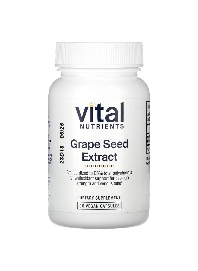 Vital Nutrients, Grape Seed Extract, 200 mg, 90 Vegan Capsules (100 mg Per Capsule)
