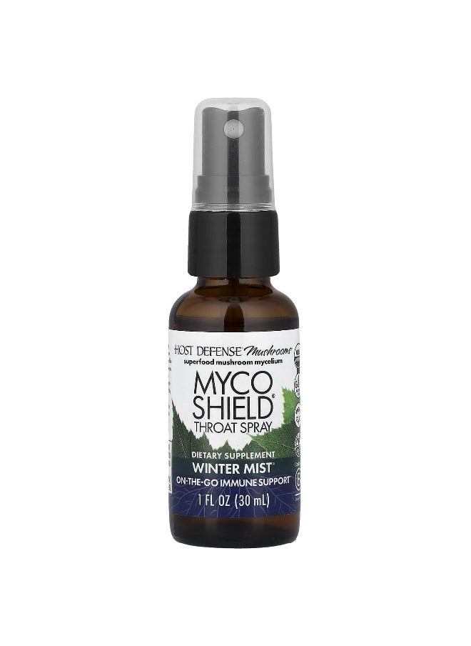 Host Defense, Mushrooms™, MycoShield® Throat Spray, Winter Mist, 1 fl oz (30 ml)