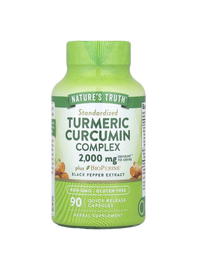 Nature's Truth, Turmeric Curcumin Complex Plus BioPerine® Black Pepper Extract, 90 Quick Release Capsules