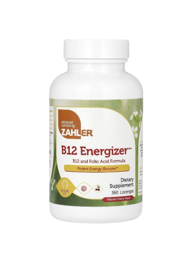 Zahler, B12 Energizer, B12 and Folic Formula, Natural Cherry, 360 Lozenges