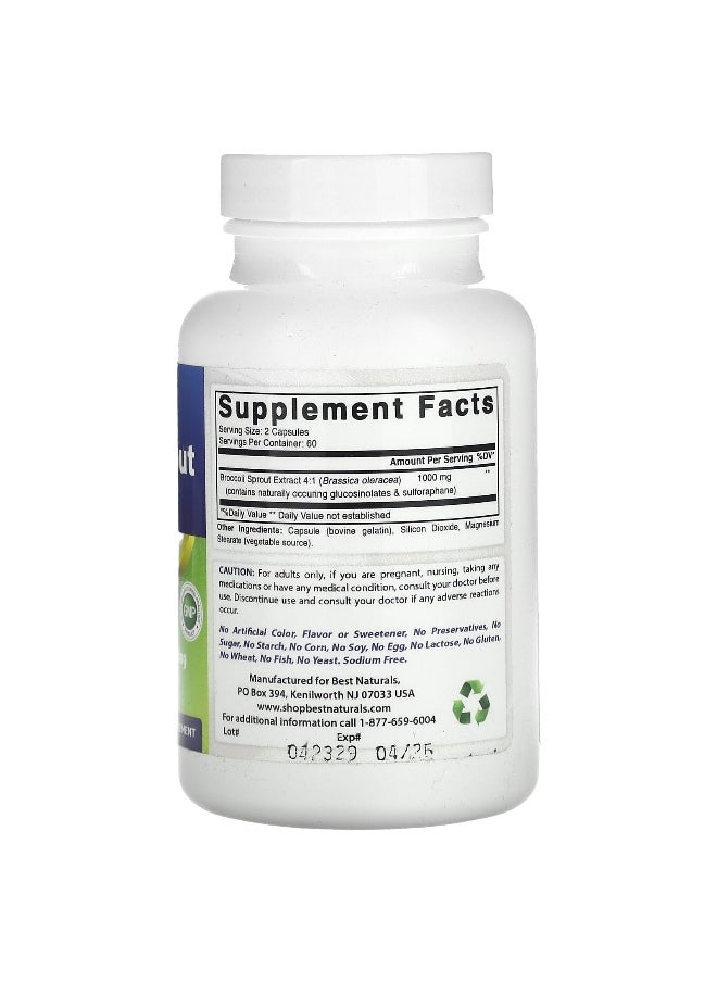 Best Naturals, Broccoli Sprout Extract, 1,000 mg, 120 Capsules (500 mg per Capsule)