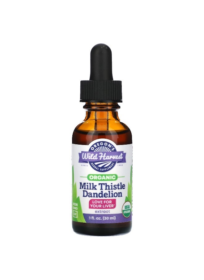 Oregon's Wild Harvest, Organic Milk Thistle Dandelion Extract, 1 fl oz (30 ml)
