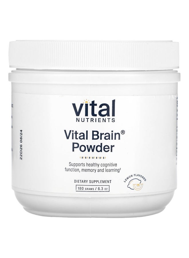 Vital Nutrients, Vital Brain Powder, Lemon, 6.3 oz (180 g)