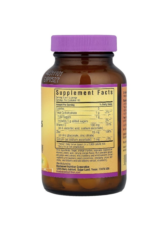 Bluebonnet Nutrition, EarthSweet® Chewables, Zinc Lozenges, Orange, 60 Lozenges