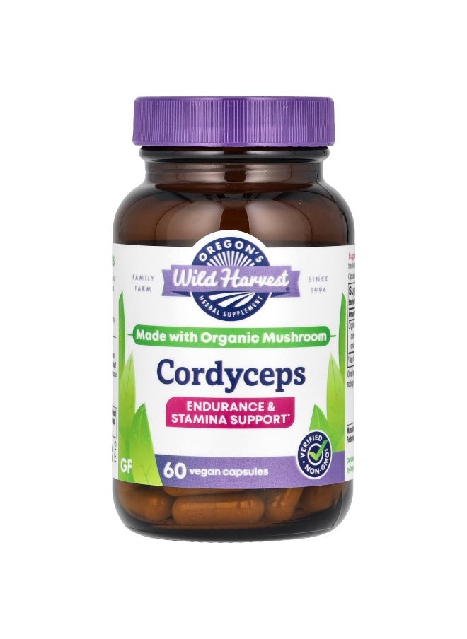 Oregon's Wild Harvest, Cordyceps, 1,050 mg, 60 Vegan Capsules (525 mg per Capsule)