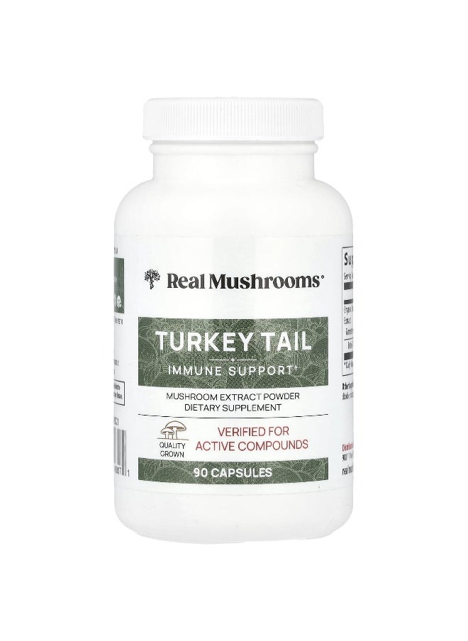 Real Mushrooms, Turkey Tail, Mushroom Extract Powder, 90 Capsules