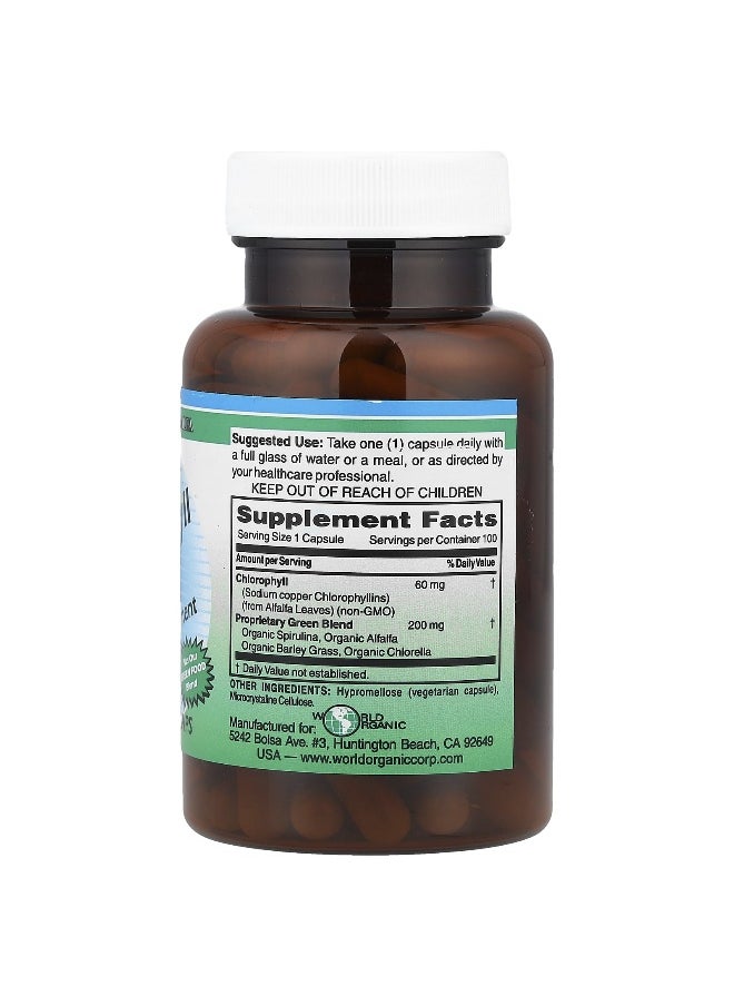 World Organic, Chlorophyll, 60 mg, 100 Vegetarian Caps
