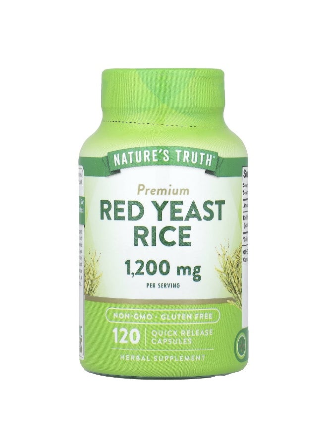 Nature's Truth, Premium Red Yeast Rice, 1,200 mg, 120 Quick Release Capsules (600 mg per Capsule)