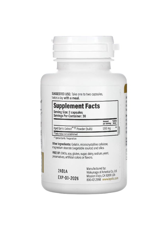 Kyolic, Aged Garlic Extract, Reserve, 1,200 mg, 60 Capsules (600 mg Per Capsule)