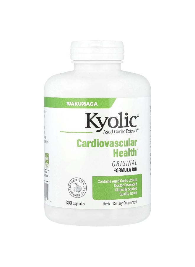 Kyolic, Aged Garlic Extract™, Cardiovascular Health, Original Formula 100, 600 mg, 300 Capsules (300 mg Per Capsule)