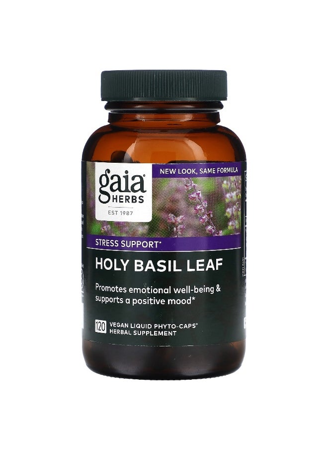 Gaia Herbs, Holy Basil Leaf, 363 mg, 120 Vegan Liquid Phyto-Caps