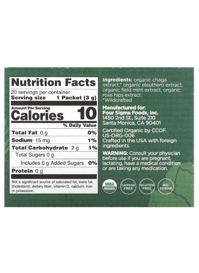 Four Sigmatic, Protect, Organic Elixir Mix With Chaga Mushroom & Eleuthero, 20 Packets, 0.1 oz (3 g) Each