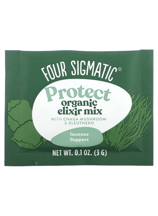 Four Sigmatic, Protect, Organic Elixir Mix With Chaga Mushroom & Eleuthero, 20 Packets, 0.1 oz (3 g) Each
