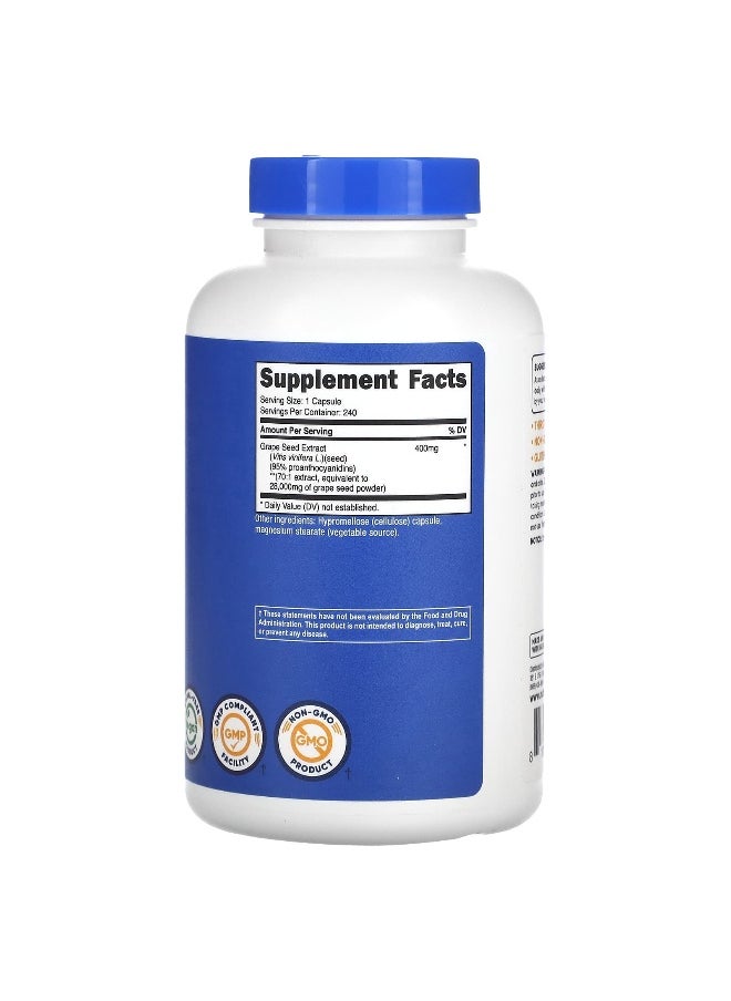 Nutricost, Grape Seed Extract, 28,000 mg , 240 Capsules