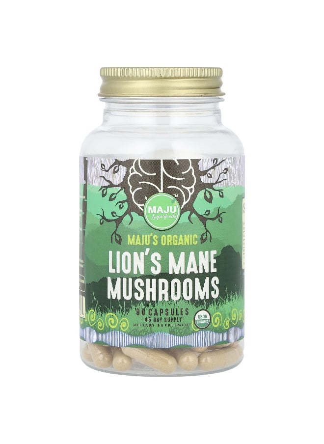 Maju Superfoods, Organic Lion's Mane Mushroom, 90 Capsules