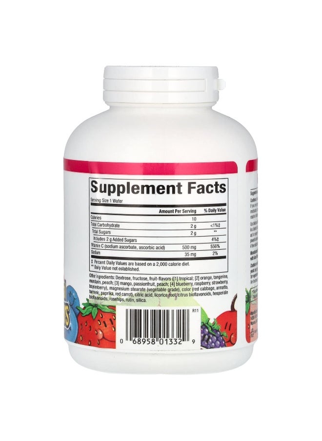 Natural Factors, Vitamin C, Fruit-Flavor Chew, Four Mixed Fruit, 500 mg, 90 Chewable Wafers