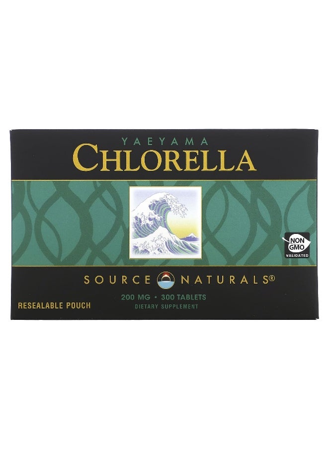 Source Naturals, Yaeyama Chlorella®, Resealable Pouch, 200 mg, 300 Tablets (20 mg per Tablet)