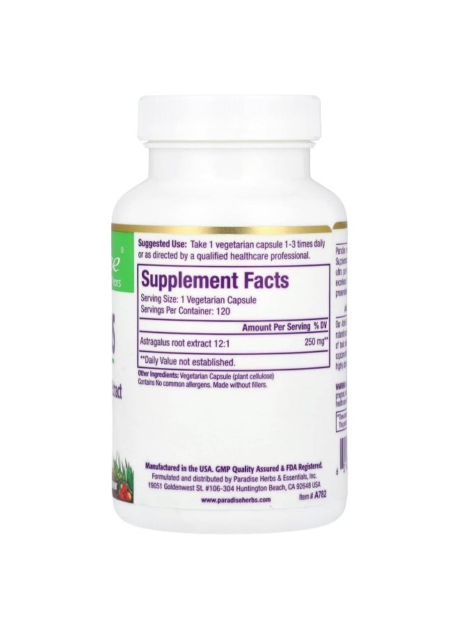 Paradise Herbs, Astragalus, 250 mg, 120 Vegetarian Capsules