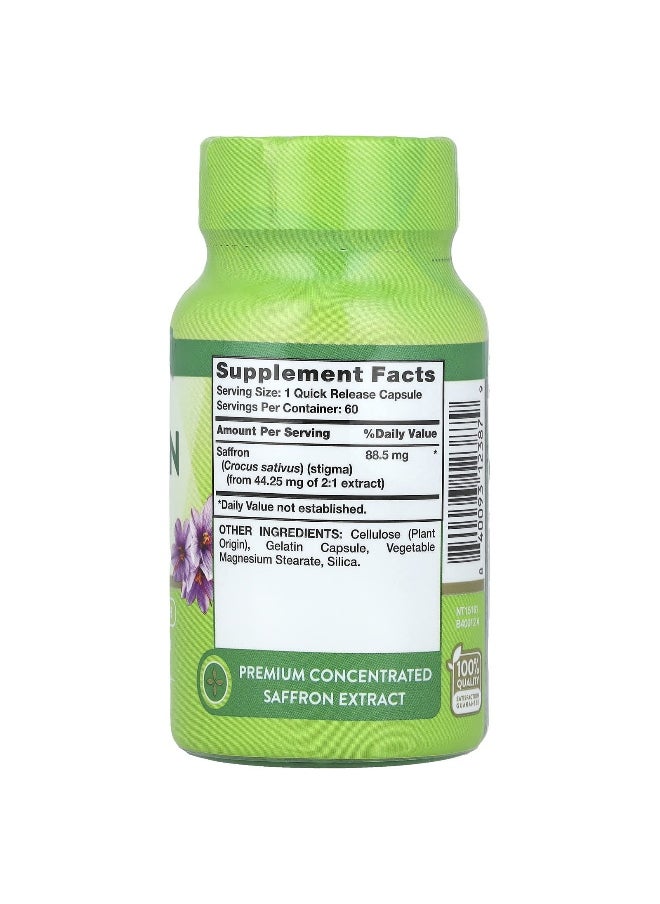 Nature's Truth, Supreme Saffron Extract, 88.5 mg, 60 Quick Release Capsules