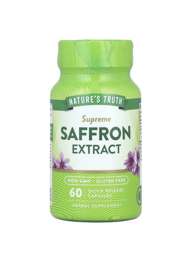 Nature's Truth, Supreme Saffron Extract, 88.5 mg, 60 Quick Release Capsules