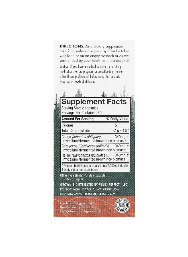 Host Defense, Host Defense Mushrooms, Breathe, 60 Capsules
