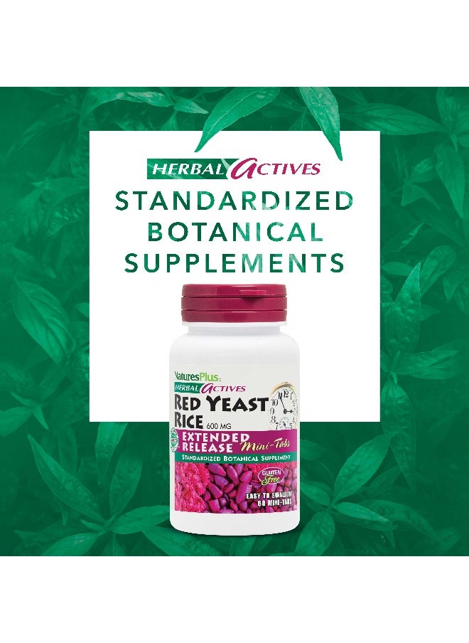 NaturesPlus, Herbal Actives, Red Yeast Rice, 600 mg, 60 Mini-Tablets (300 mg per Tablet)
