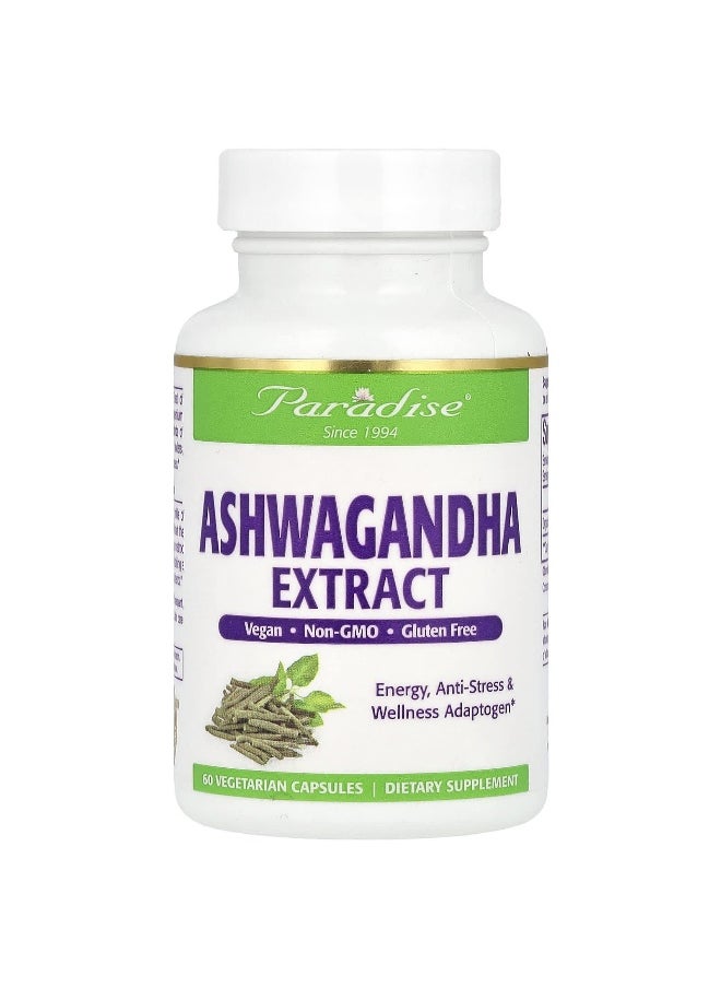 Paradise Herbs, Ashwagandha Extract, 250 mg, 60 Vegetarian Capsules