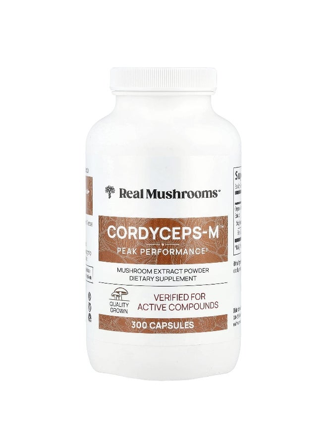 Real Mushrooms, Cordyceps-M™, Mushroom Extract Powder, 300 Capsules
