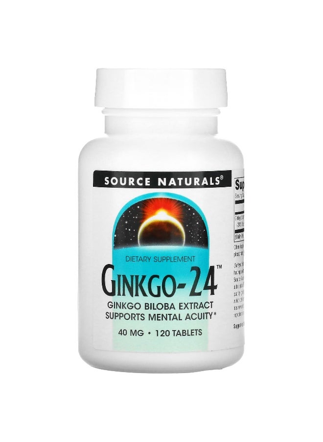 Source Naturals, Ginkgo-24, 40 mg, 120 Tablets