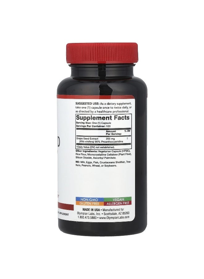 Olympian Labs, Grape Seed Extract, 200 mg, 100 Vegetarian Capsules