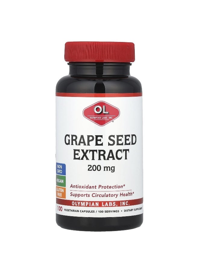 Olympian Labs, Grape Seed Extract, 200 mg, 100 Vegetarian Capsules