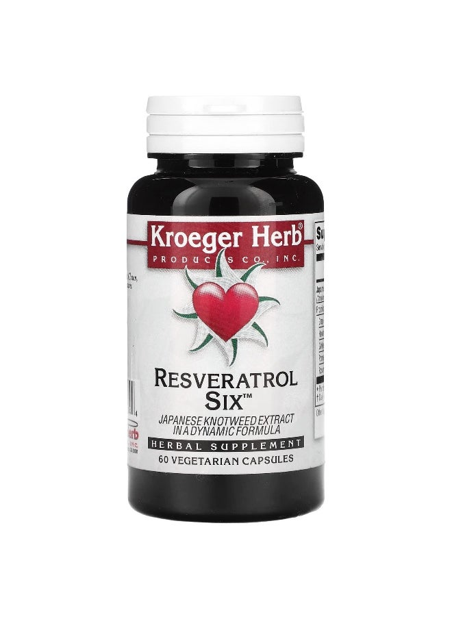 Kroeger Herb Co, Resveratrol Six, 60 Vegetarian Capsules
