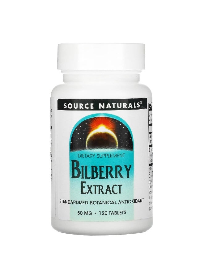 Source Naturals, Bilberry Extract, 50 mg, 120 Tablets