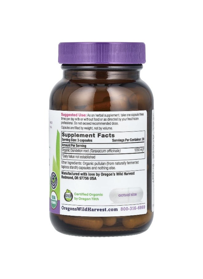 Oregon's Wild Harvest, Organic Dandelion Root, 1,200 mg, 90 Organic Vegan Capsules (400 mg per Capsule)