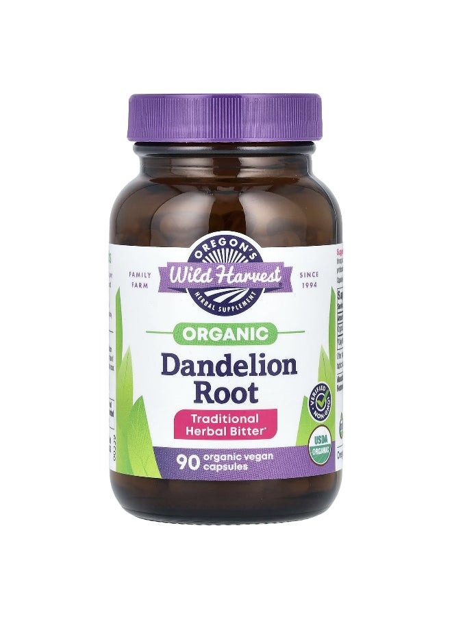 Oregon's Wild Harvest, Organic Dandelion Root, 1,200 mg, 90 Organic Vegan Capsules (400 mg per Capsule)
