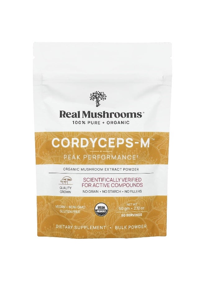 Real Mushrooms, Cordyceps-M™, Organic Mushroom Extract Powder, 2.12 oz (60 g)
