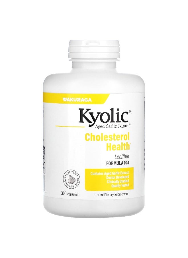 Kyolic, Aged Garlic Extract™, with Lecithin, Cholesterol Formula 104, 300 Capsules