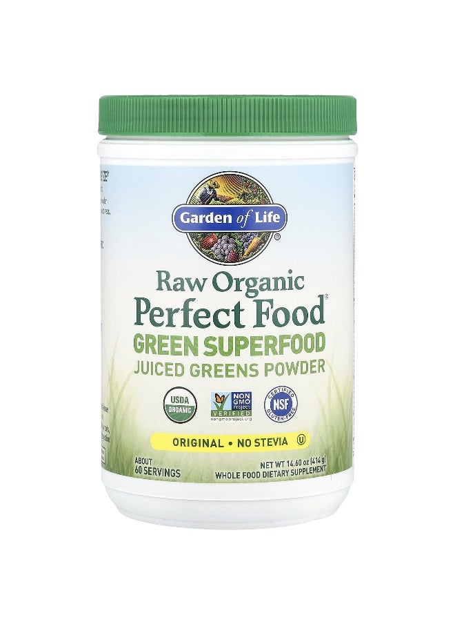 Garden of Life, Raw Organic Perfect Food®, Green Superfood, Juiced Greens Powder, Original, 14.6 oz (414 g)