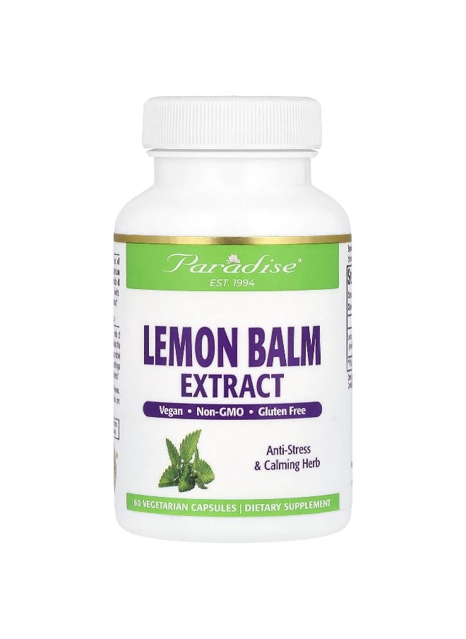 Paradise Herbs, Lemon Balm Extract, 600 mg, 60 Vegetarian Capsules (300 mg per Capsule)