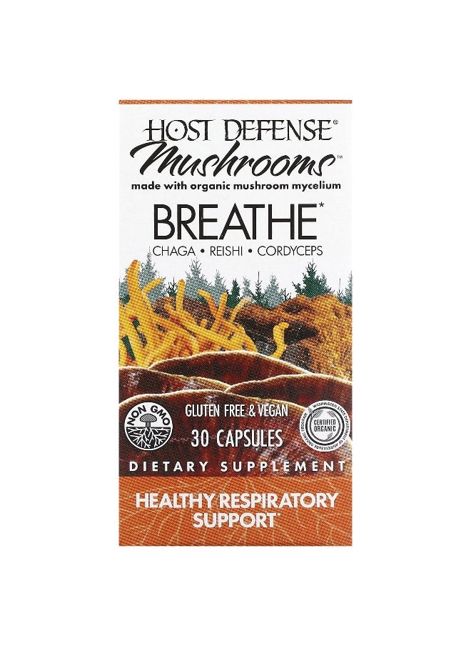 Host Defense, Mushrooms, Breath, 30 Capsules