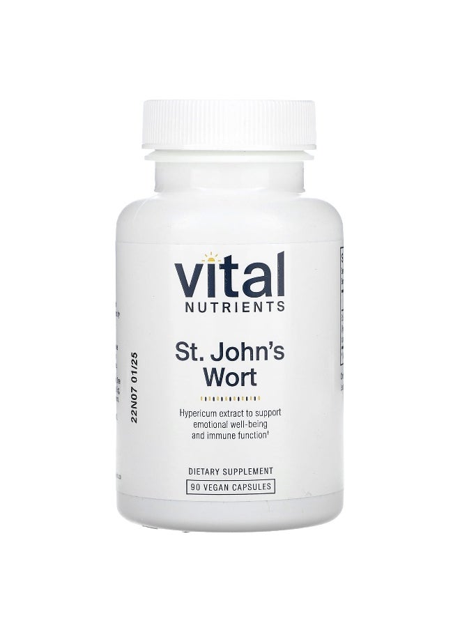Vital Nutrients, St. John's Wort, 600 mg, 90 Vegan Capsules (300 mg Per Capsule)