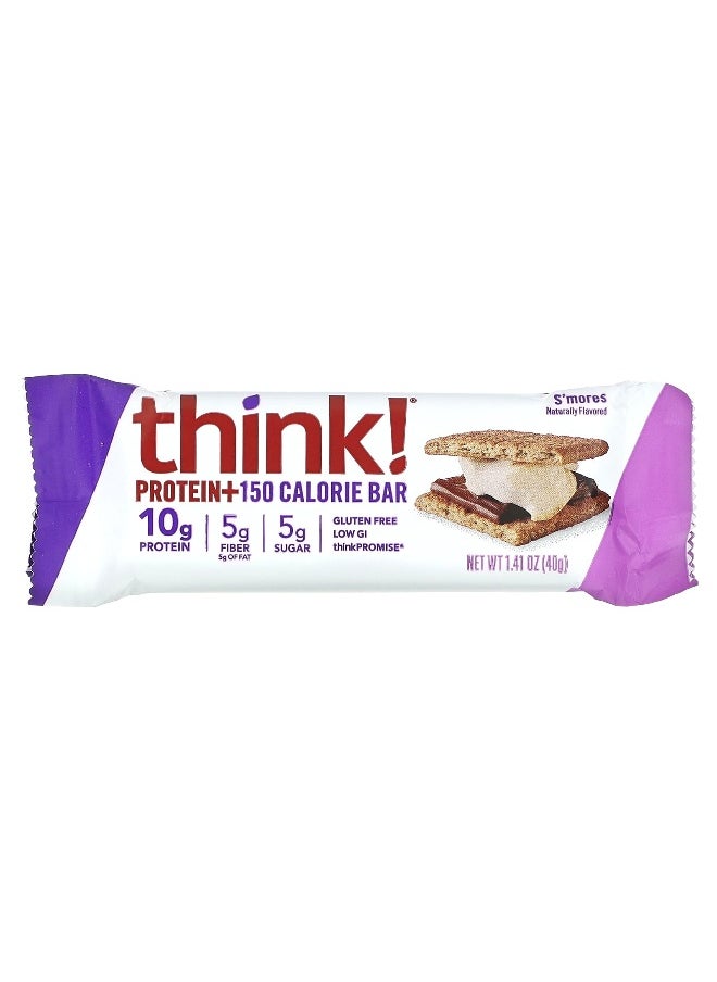 Think !, Protein+ 150 Calorie Bars, S'mores, 10 Bars, 1.41 oz (40 g) Each