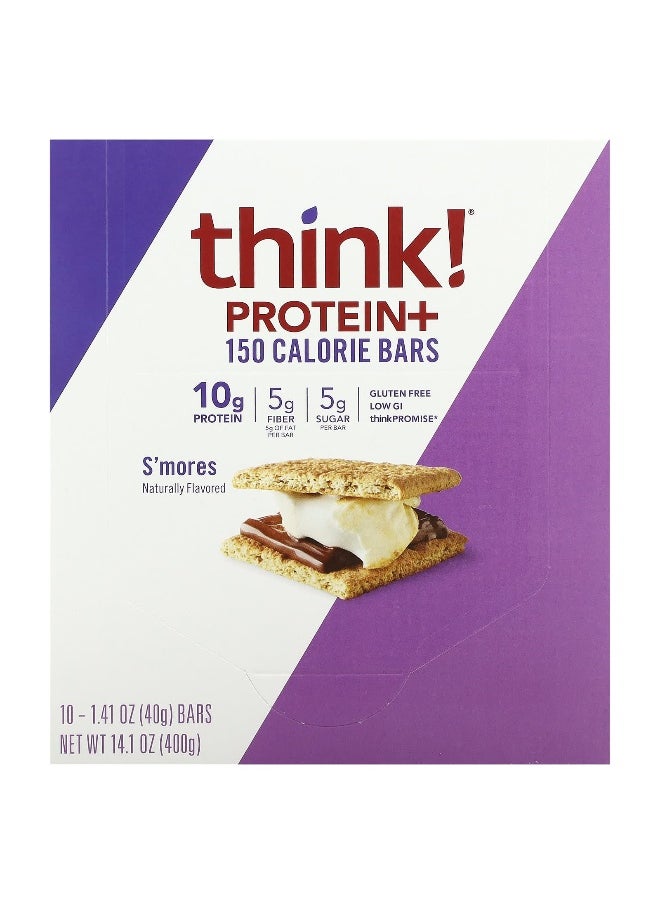Think !, Protein+ 150 Calorie Bars, S'mores, 10 Bars, 1.41 oz (40 g) Each