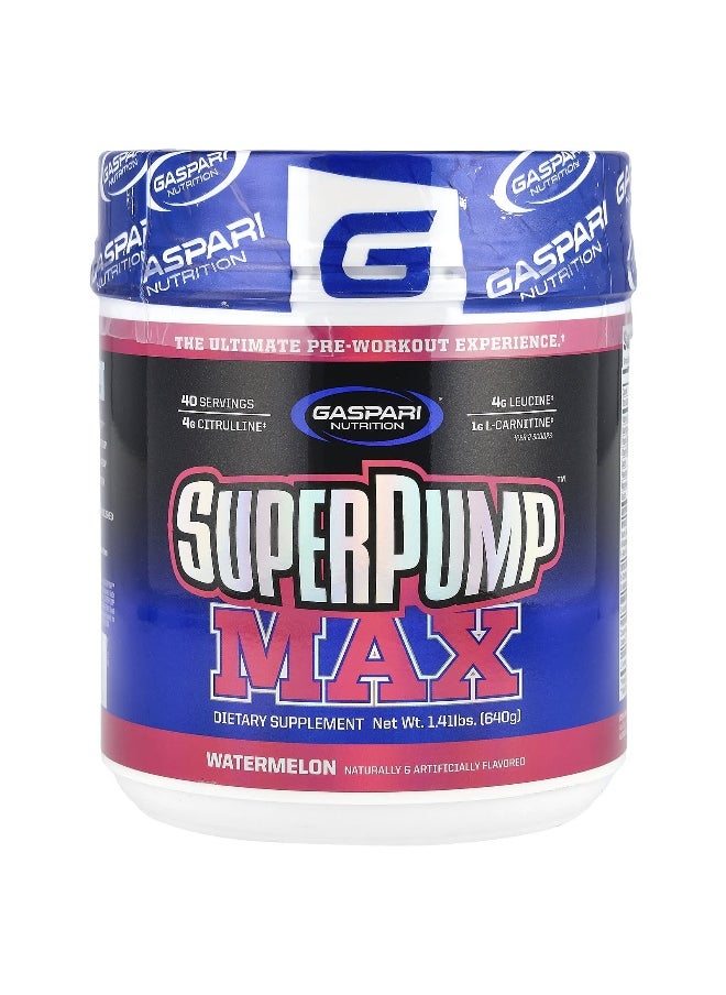 Gaspari Nutrition, SuperPump™ Max, Watermelon, 1.41 lbs (640 g)