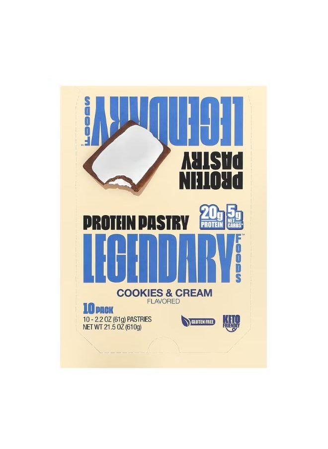 Protein Pastry Cookies and Cream 10 Pastries 2.2 oz 61 g  Each