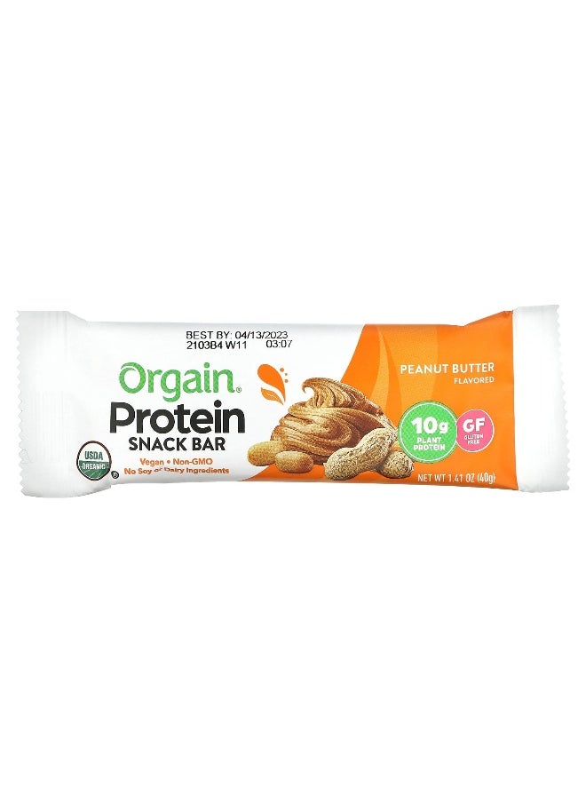 Orgain, Organic Plant-Based Protein Bar, Peanut Butter, 12 Bars, 1.41 oz (40 g) Each