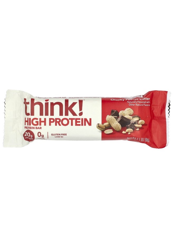 Think !, High Protein Bars, Chunky Peanut Butter, 10 Bars, 2.1 oz (60 g) Each