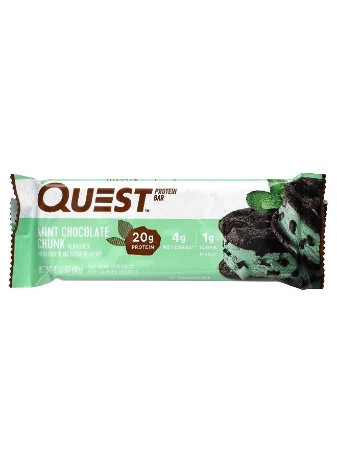 Quest Nutrition, Protein Bar, Mint Chocolate Chunk, 12 Bars, 2.12 oz (60 g) Each
