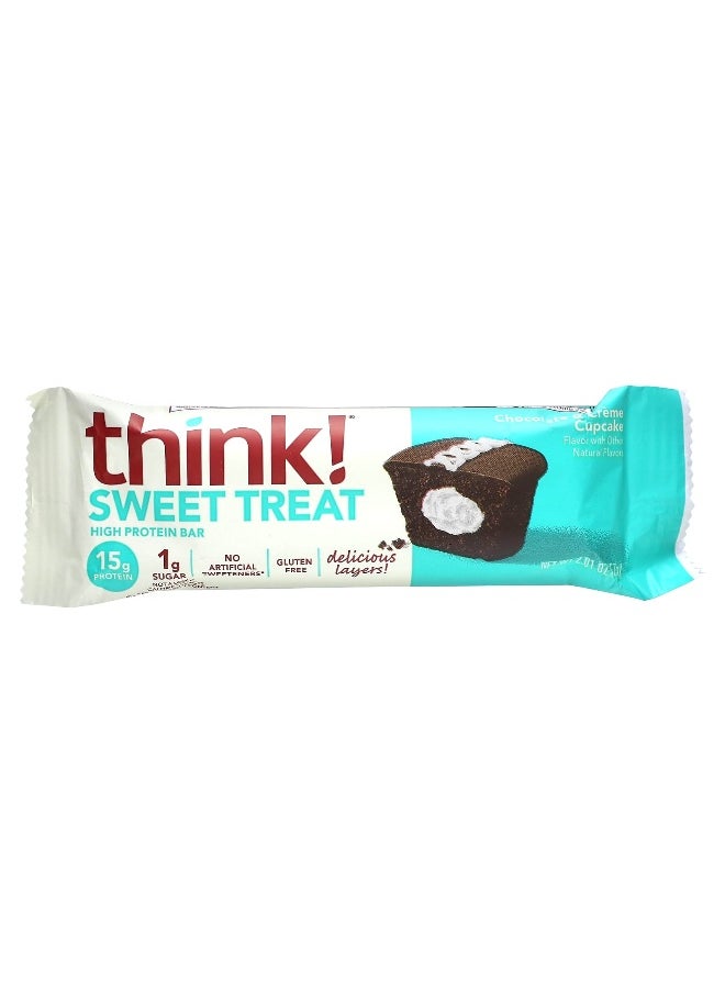Think !, Sweet Treat, High Protein Bar, Chocolate & Creme Cupcake, 5 Bars, 2.01 oz (57 g)